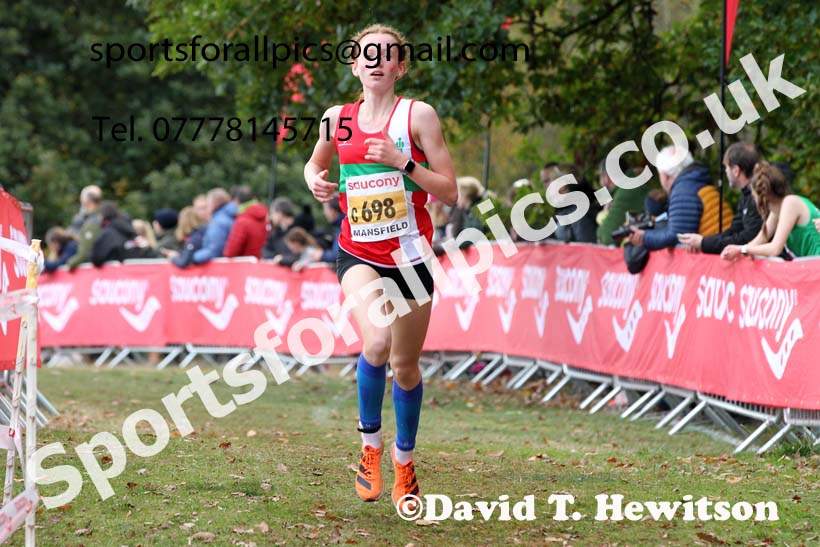Girls under-15s 2021 National Cross Country Relays, Berry Hill Park, Mansfield. Photo: David T. Hewitson/Sports for All Pics